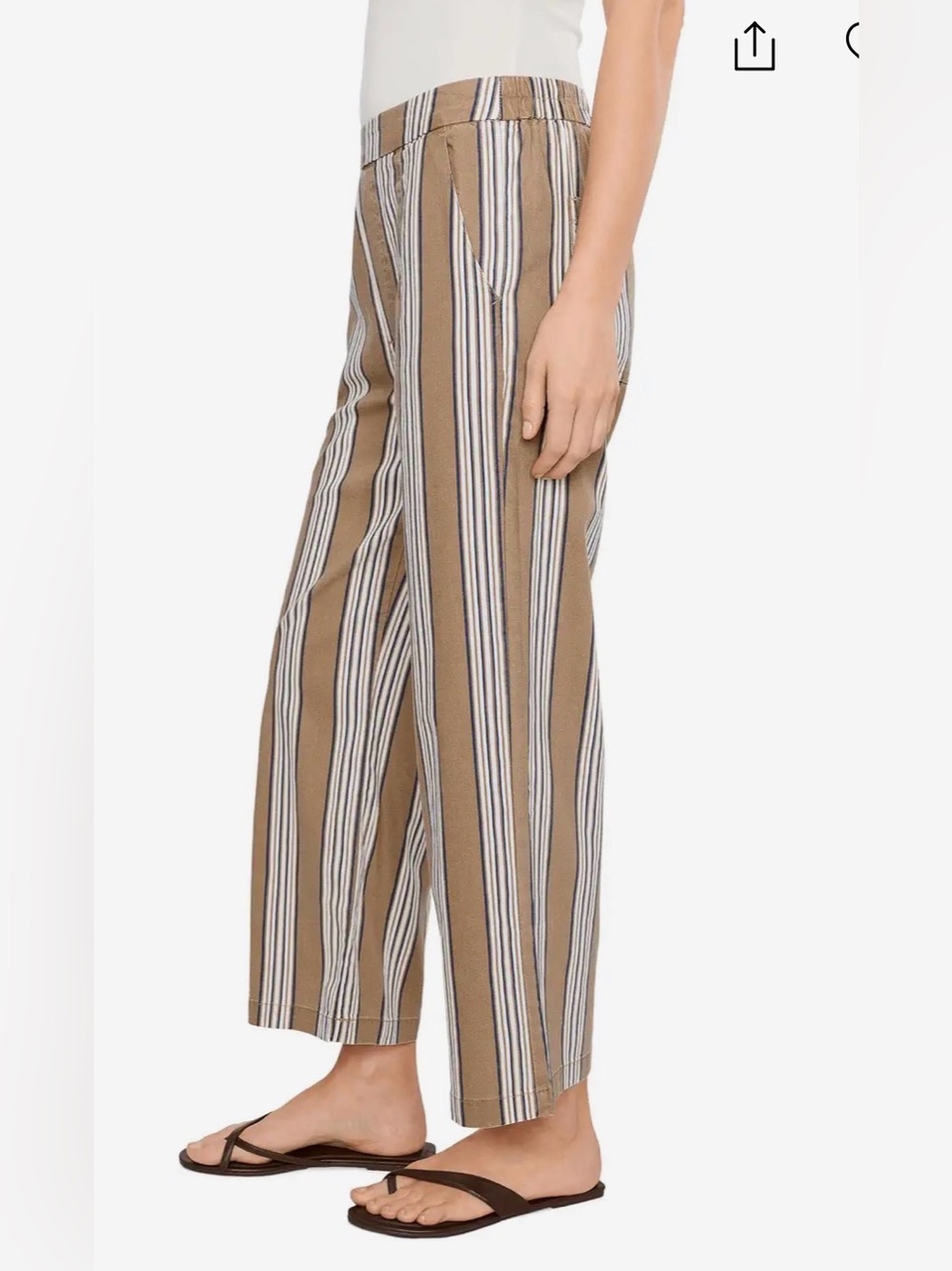 KUT from the Kloth Topaz High-rise Pants In Tan/Navy - Picture 3 of 5
